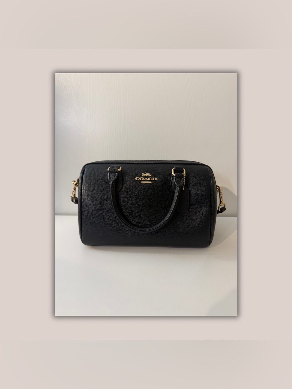 COACH MEDIUM ROWAN SATCHEL - BLACK